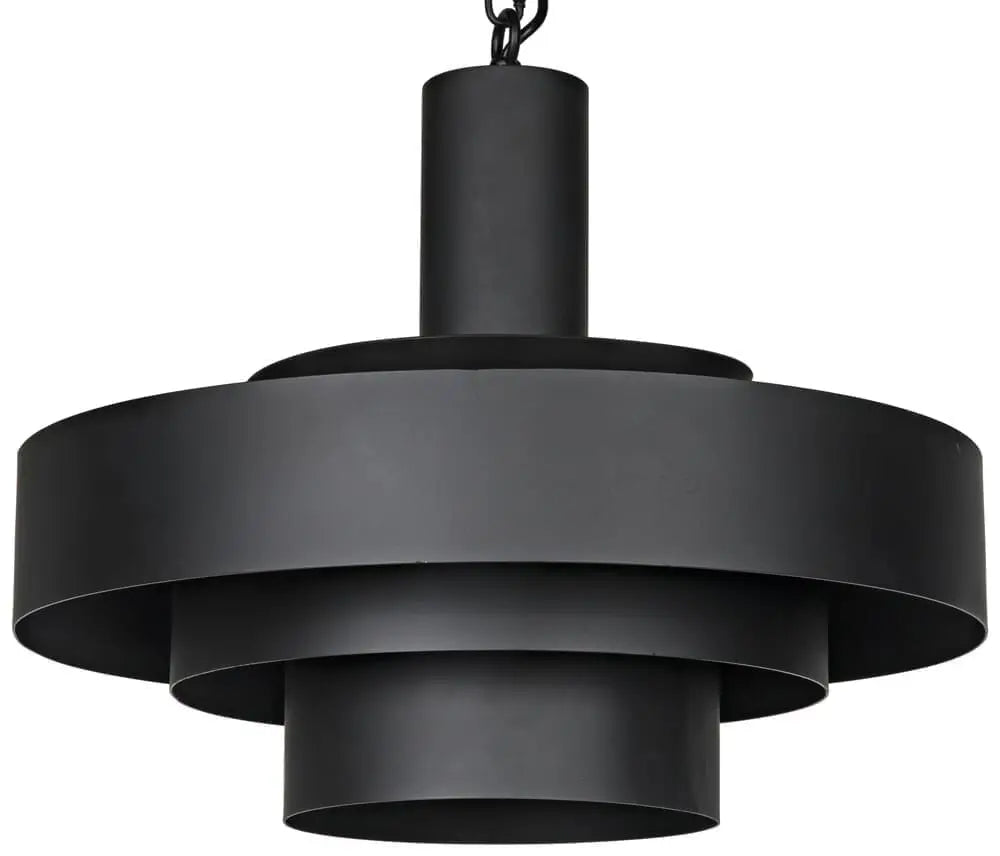 Noir Parlor Pendant, Black Steel