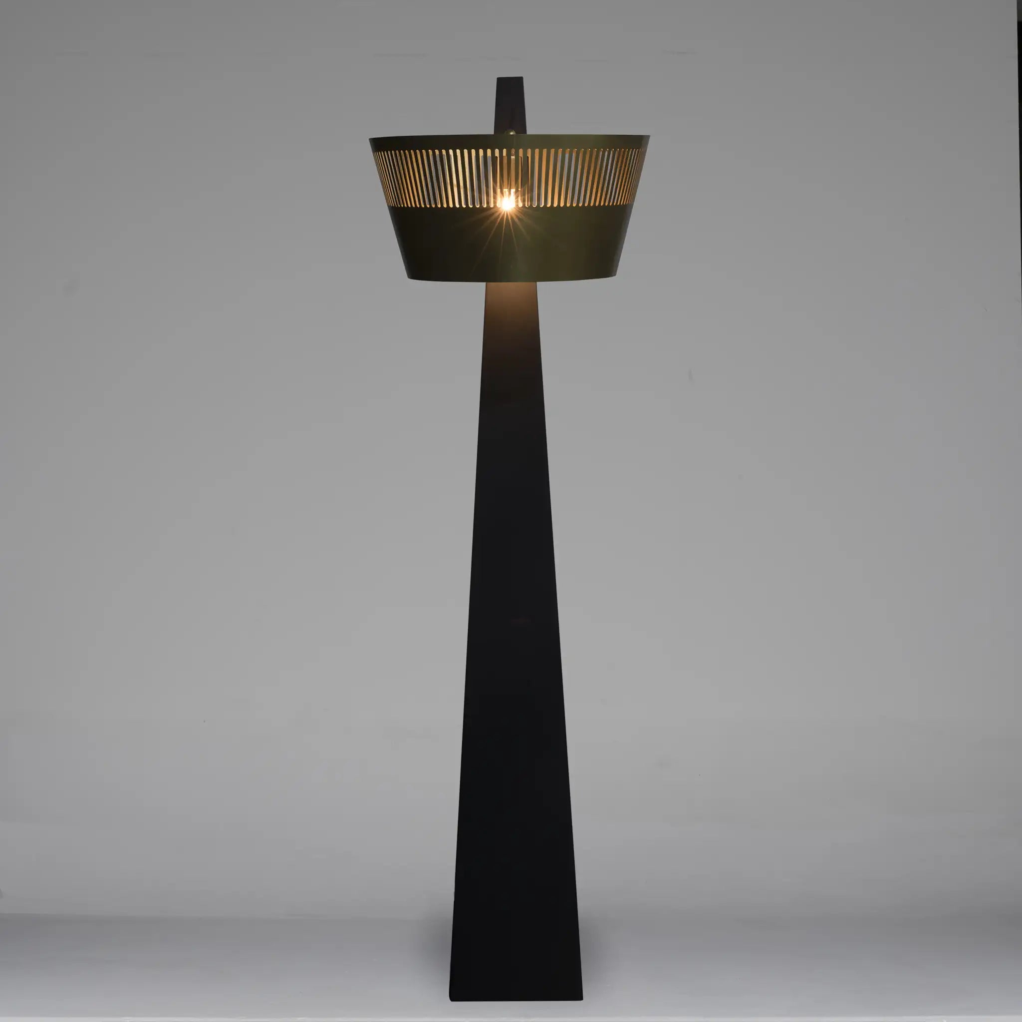 Noir Claudius Floor Lamp, Black Of Brass Finished Steel