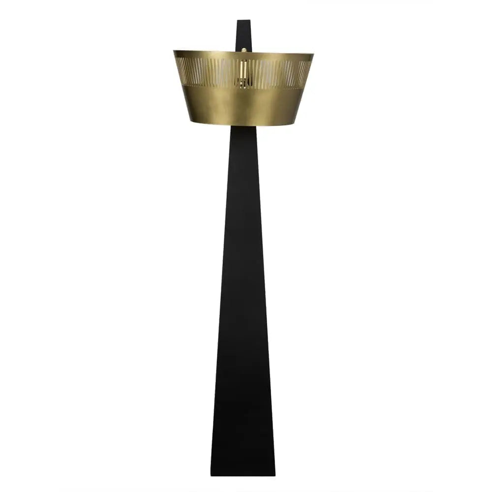 Noir Claudius Floor Lamp, Black Of Brass Finished Steel