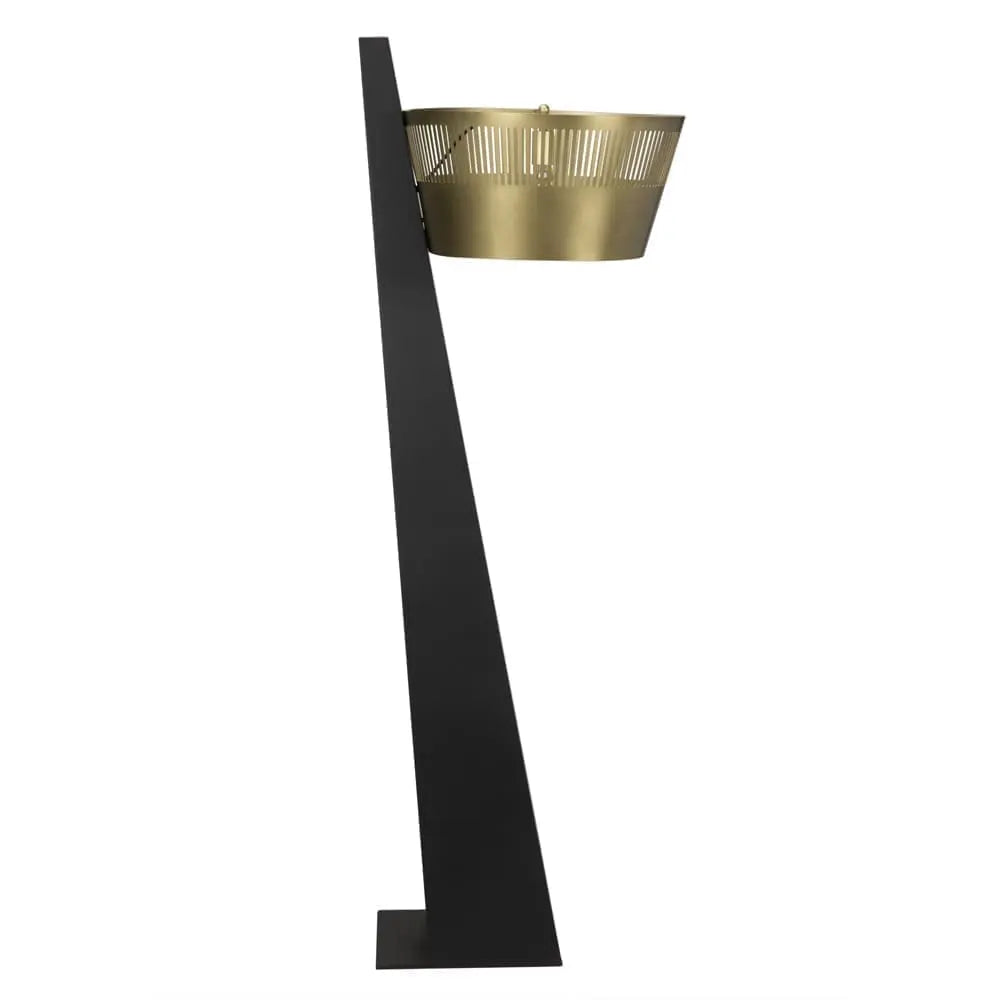 Noir Claudius Floor Lamp, Black Of Brass Finished Steel