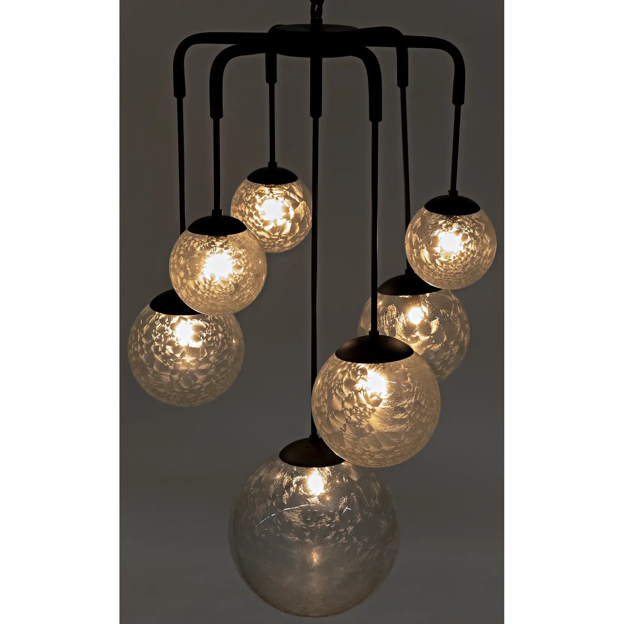 Noir Artemis Chandelier, Steel With Black Finish