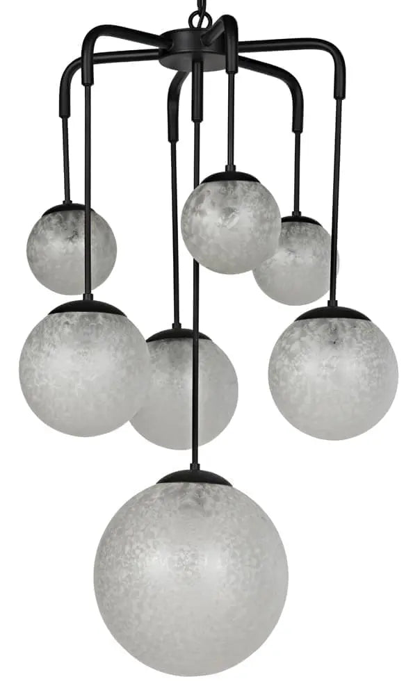 Noir Artemis Chandelier, Steel With Black Finish