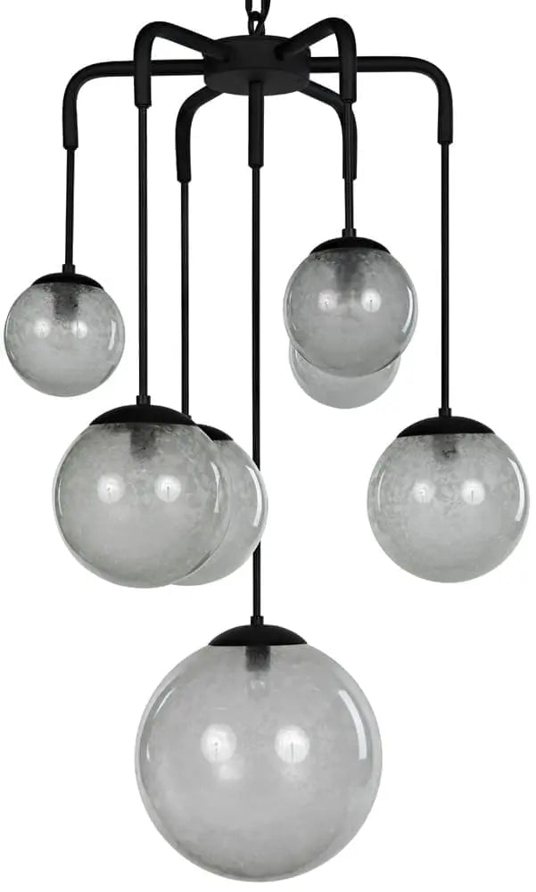 Noir Artemis Chandelier, Steel With Black Finish