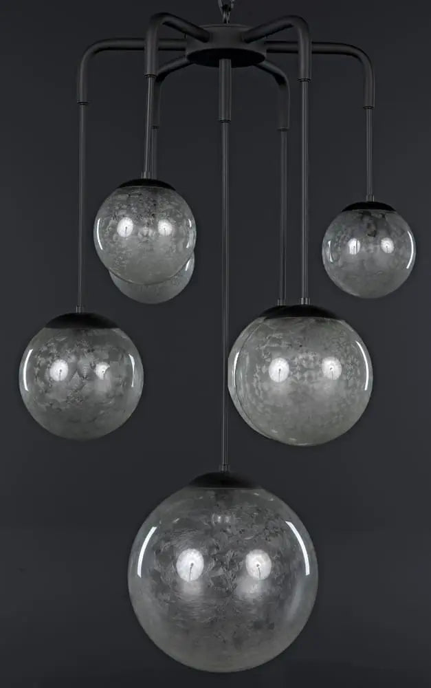Noir Artemis Chandelier, Steel With Black Finish