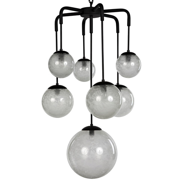 Noir Artemis Chandelier, Steel With Black Finish