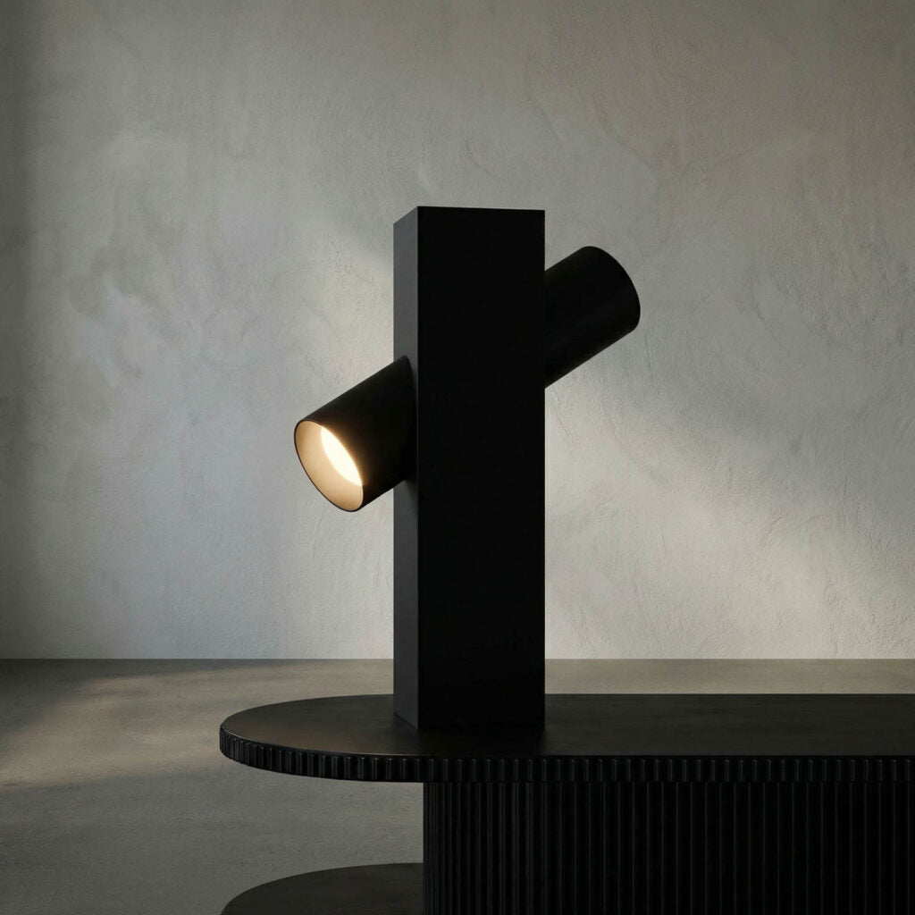 Noir Topo Lamp, Black Steel