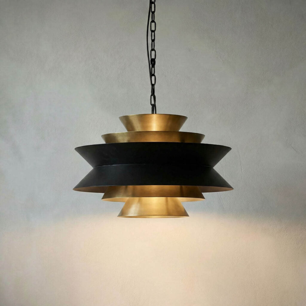 Noir Arion Pendant, Steel With Brass Finish