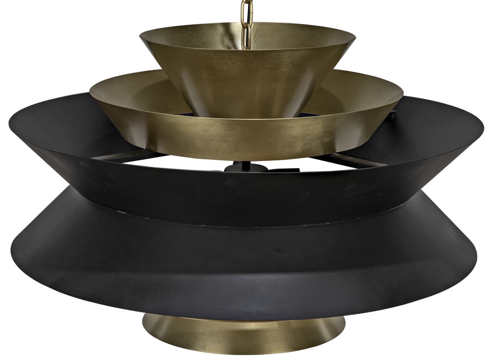 Noir Arion Pendant, Steel With Brass Finish