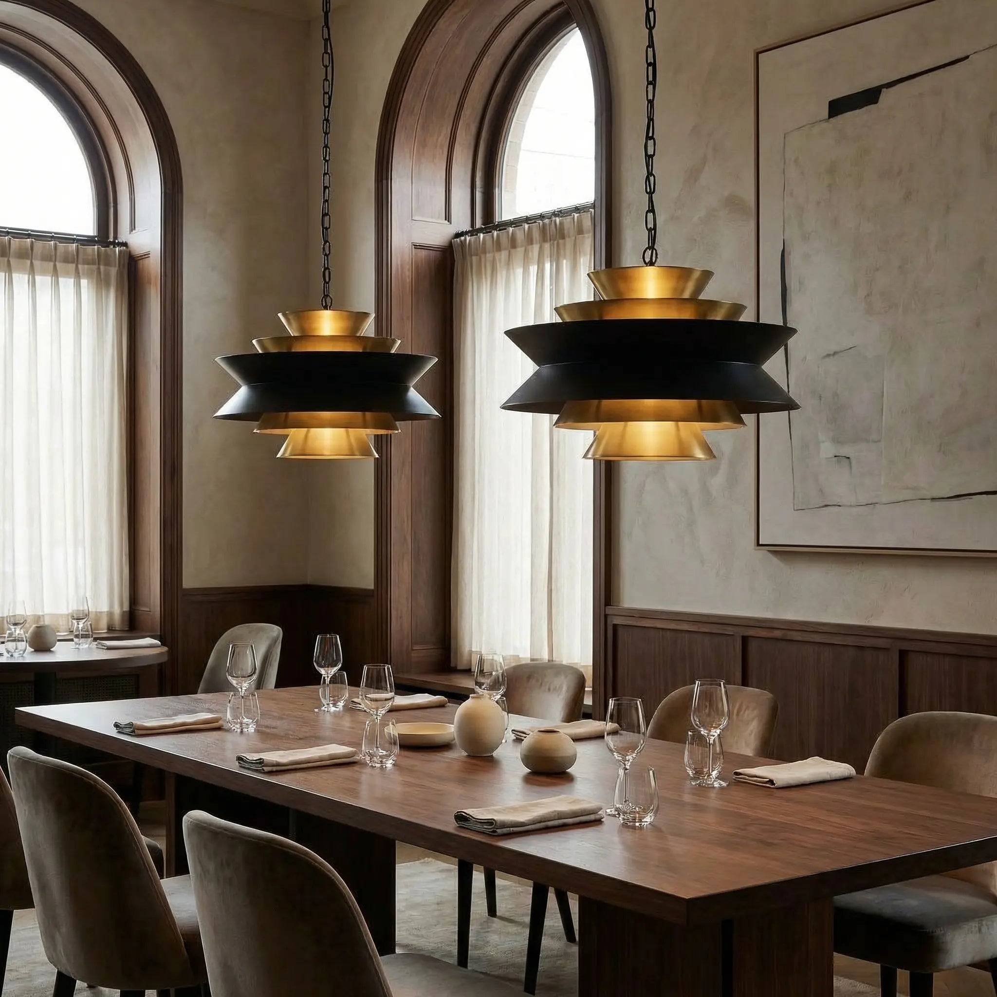 Noir Arion Pendant, Steel With Brass Finish