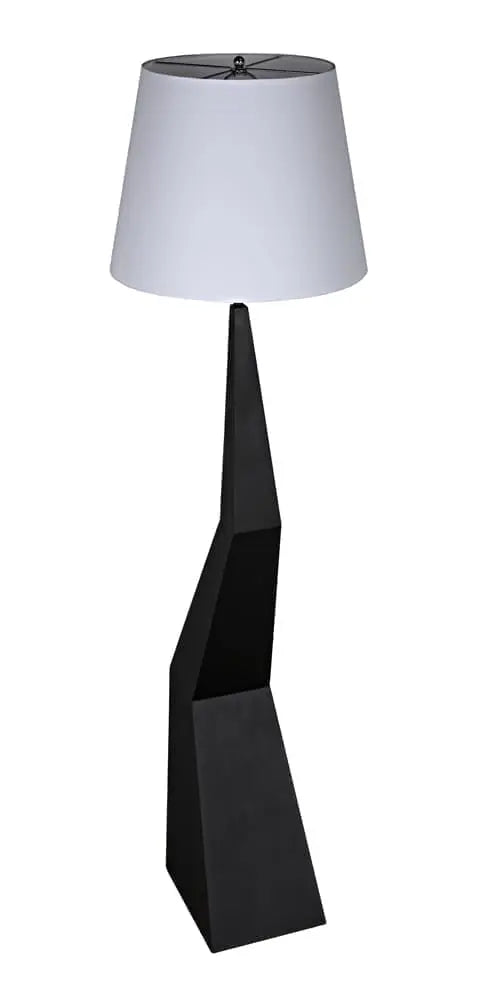 Noir Rhombus Floor Lamp With Shade, Black Metal