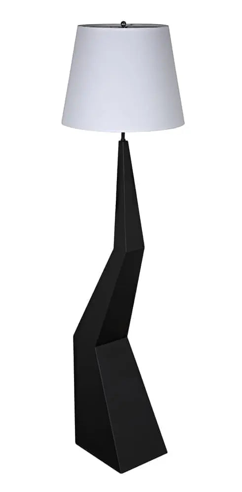 Noir Rhombus Floor Lamp With Shade, Black Metal