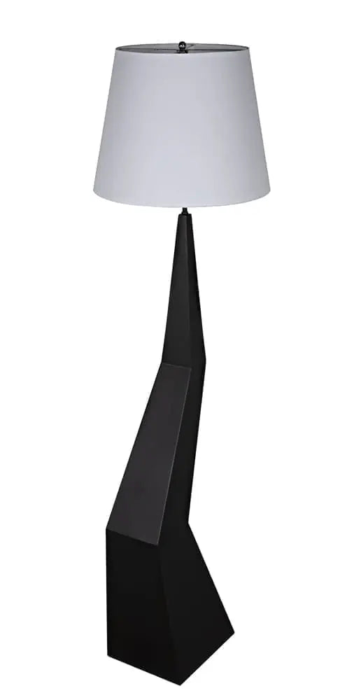 Noir Rhombus Floor Lamp With Shade, Black Metal