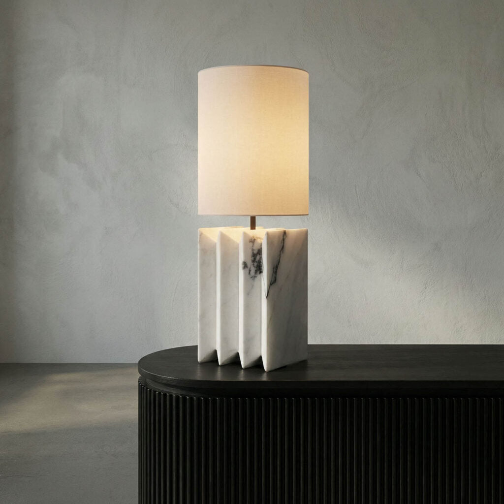 Noir Jman Lamp With Silk Shade