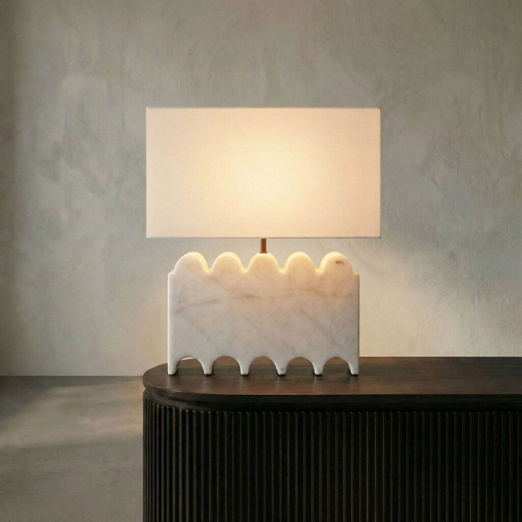 Noir Darth Lamp With Silk Shade
