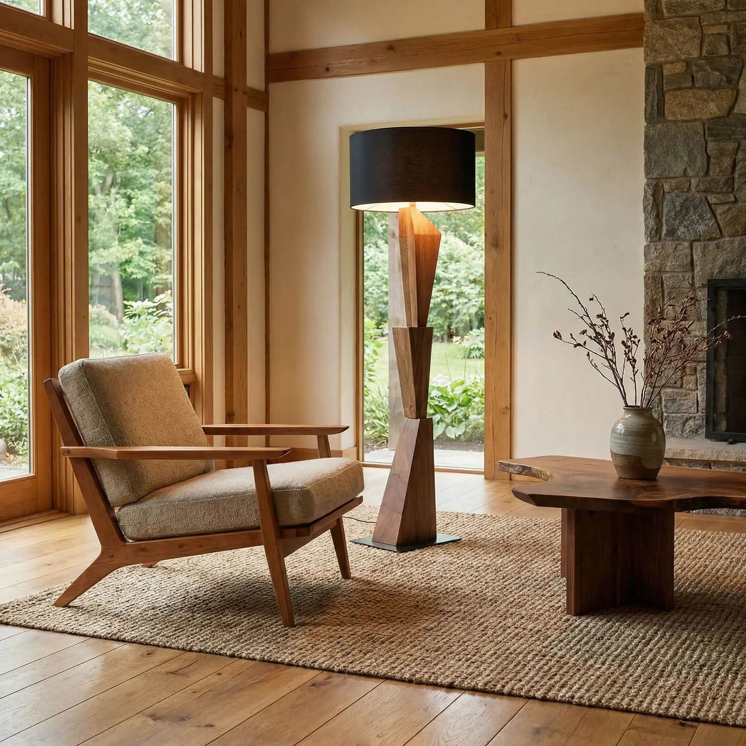 Noir Enigma Ii Floor Lamp With Shade