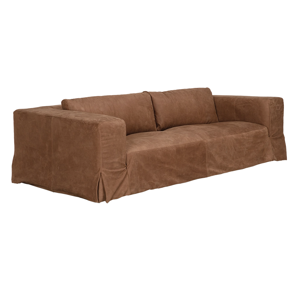 Noir Plato Sofa, Orris Brown Leather