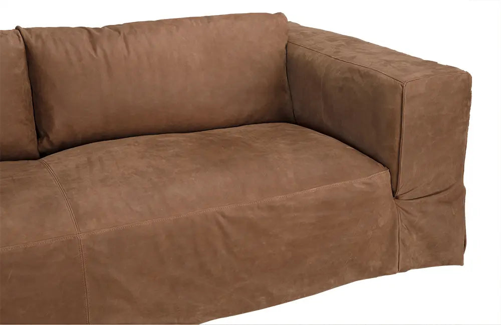 Noir Plato Sofa, Orris Brown Leather
