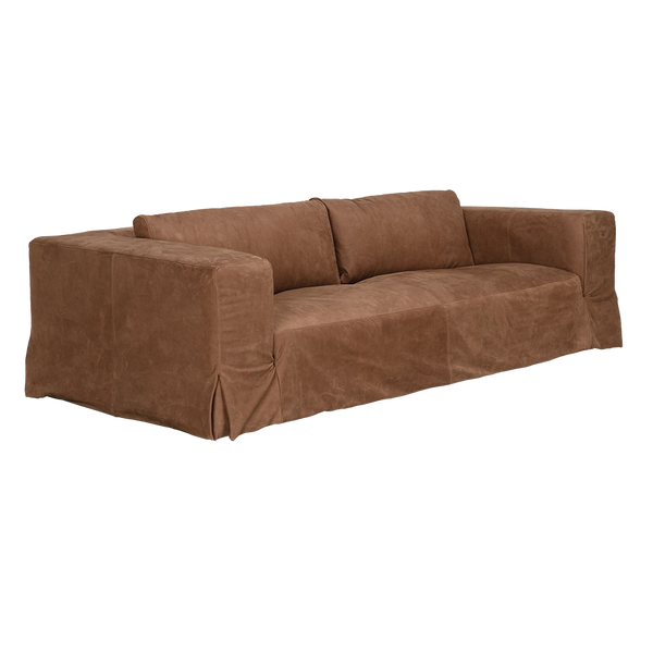 Noir Plato Sofa, Orris Brown Leather