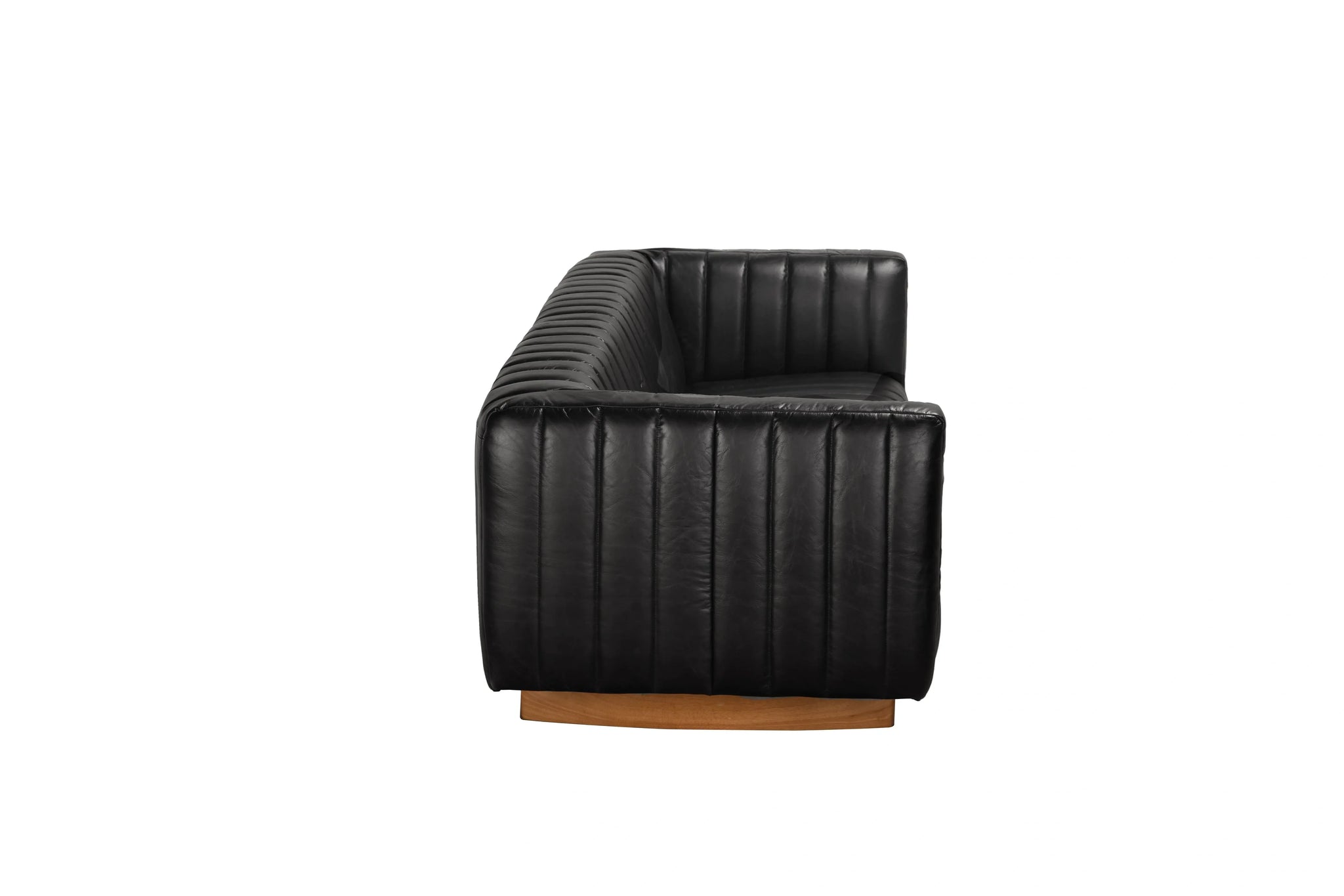 Noir Khann Sofa, Ebony Black Leather