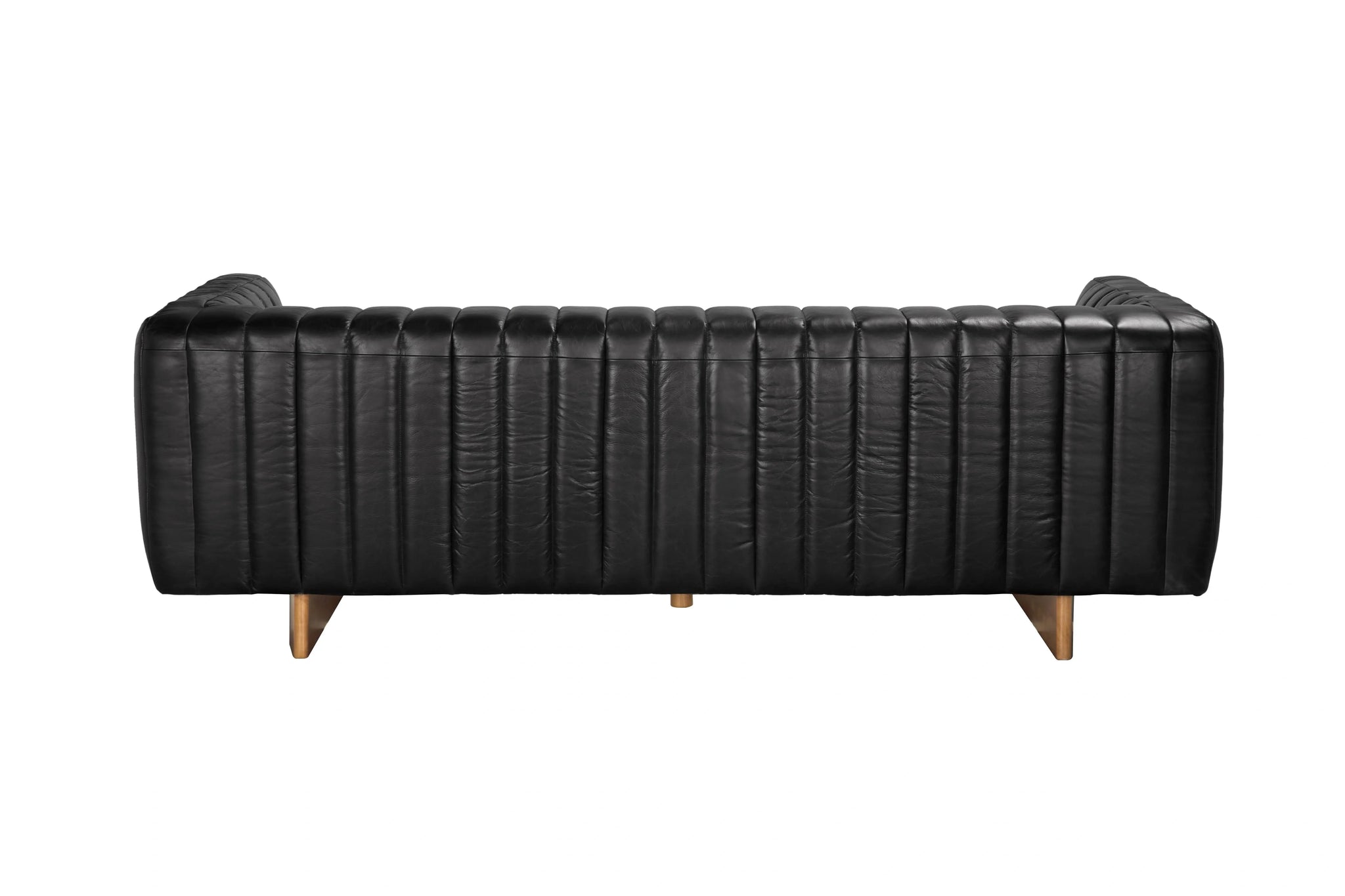 Noir Khann Sofa, Ebony Black Leather