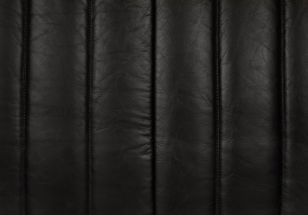 Noir Khann Sofa, Ebony Black Leather