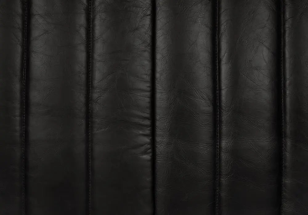 Noir Khann Sofa, Ebony Black Leather