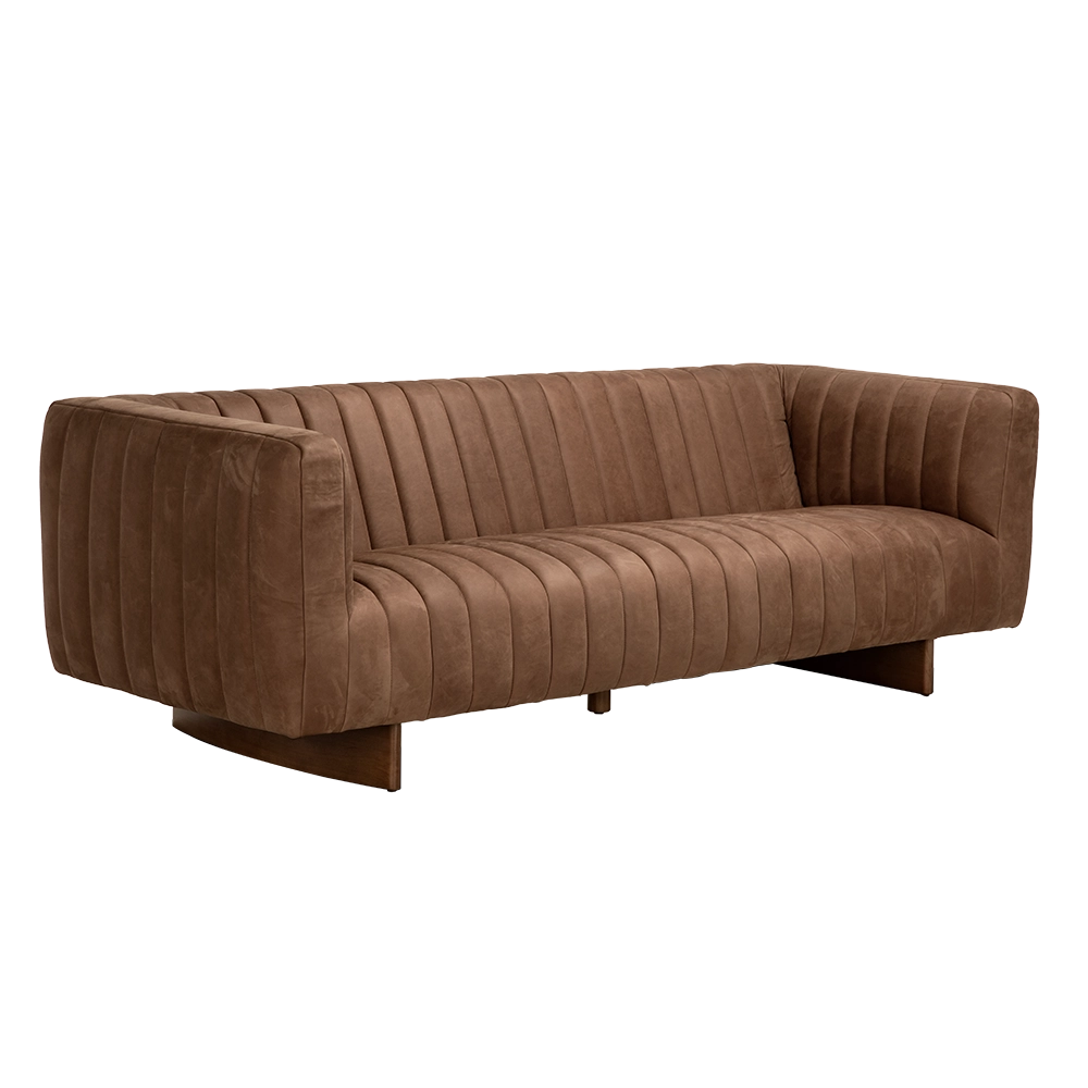 Noir Khann Sofa, Orris Brown Leather