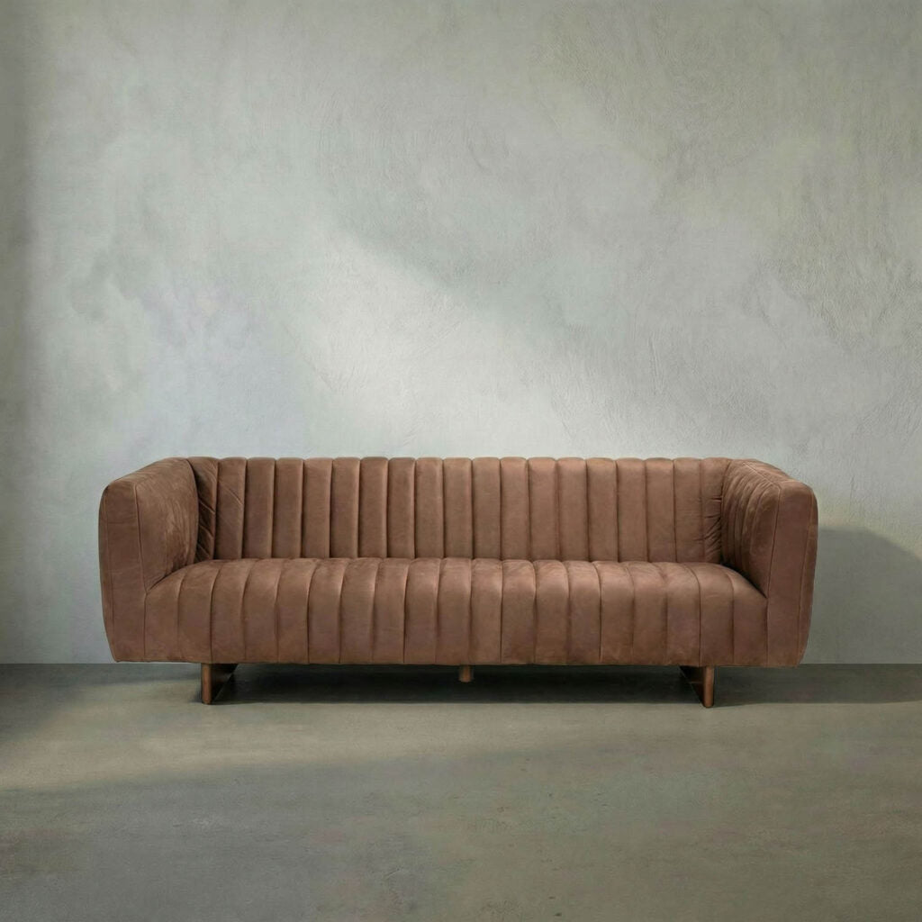 Noir Khann Sofa, Orris Brown Leather