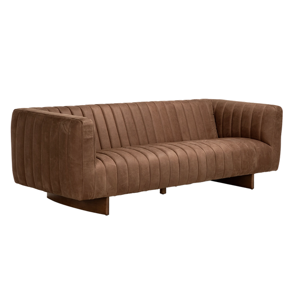Noir Khann Sofa, Orris Brown Leather