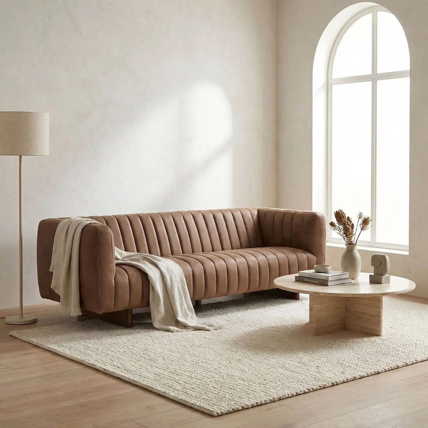 Noir Khann Sofa, Orris Brown Leather