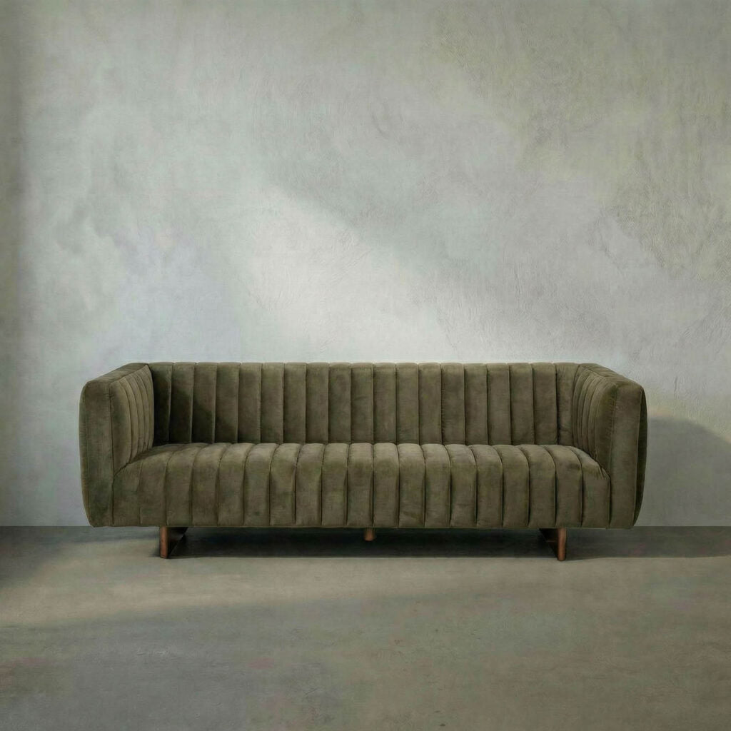 Noir Khann Sofa, Green Performance Velvet