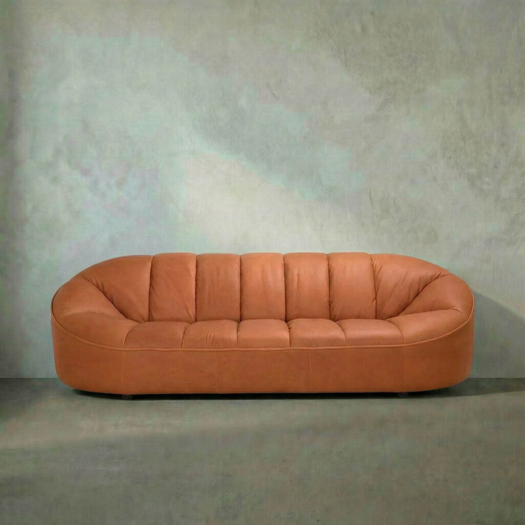 Noir Amadeus Sofa, Roman Red Leather