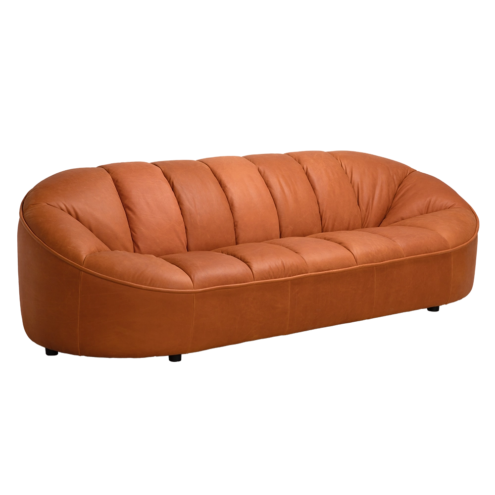 Noir Amadeus Sofa, Roman Red Leather