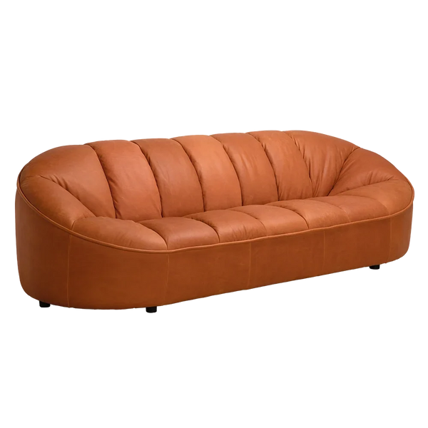 Noir Amadeus Sofa, Roman Red Leather