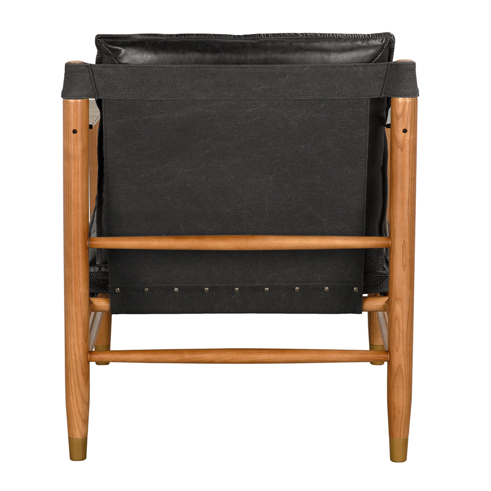Noir Luther Chair, Ebony Black Leather