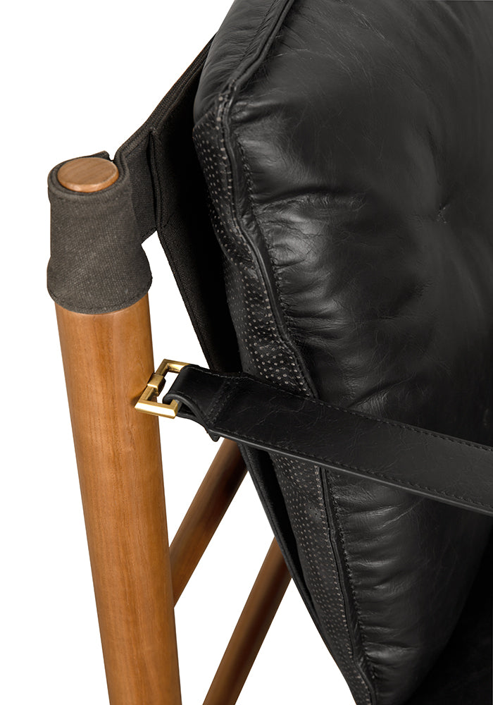 Noir Luther Chair, Ebony Black Leather