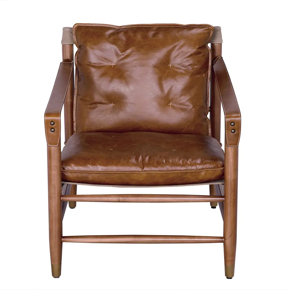 Noir Luther Chair, Cuba Brown Leather W/Canvas