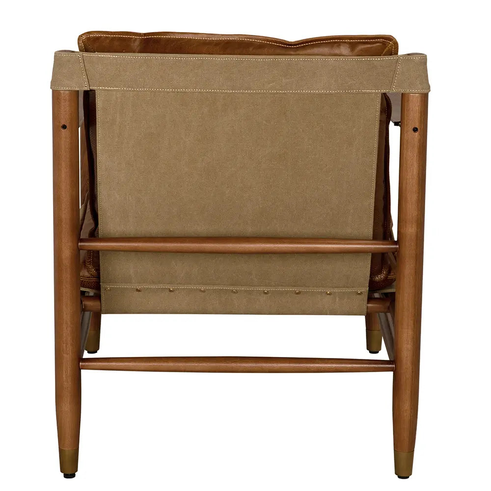 Noir Luther Chair, Cuba Brown Leather W/Canvas