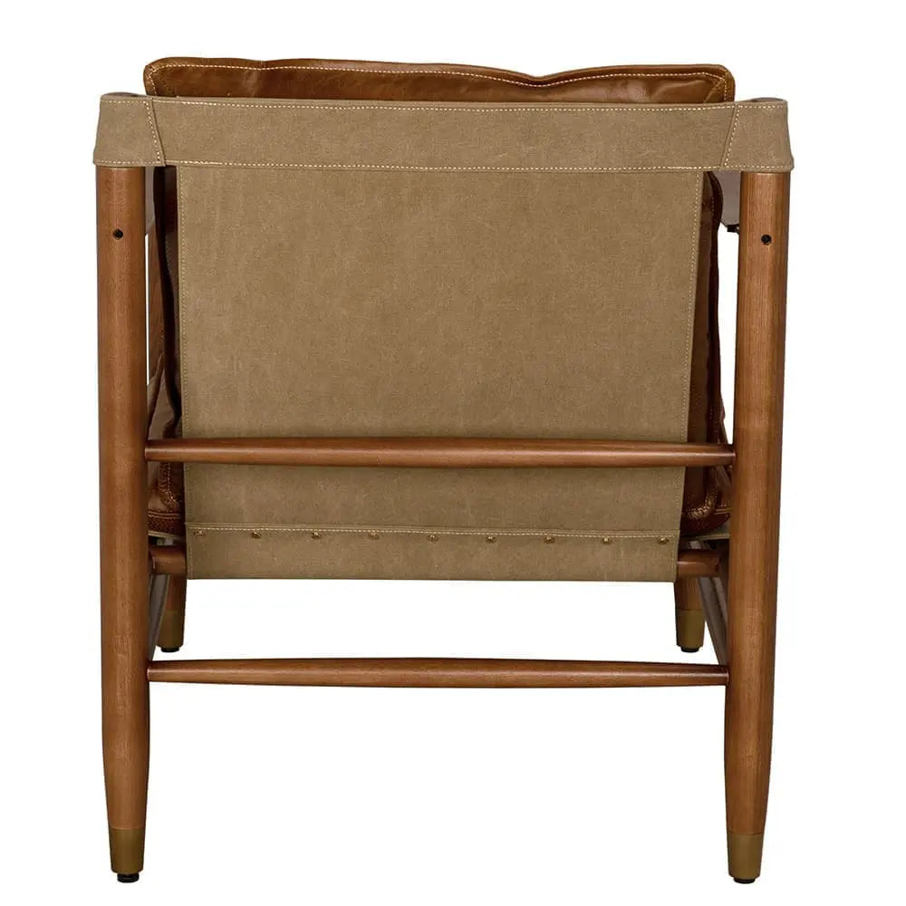 Noir Luther Chair, Cuba Brown Leather W/Canvas