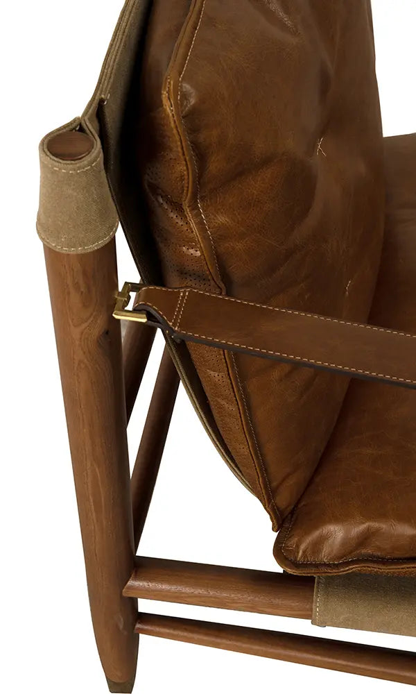 Noir Luther Chair, Cuba Brown Leather W/Canvas
