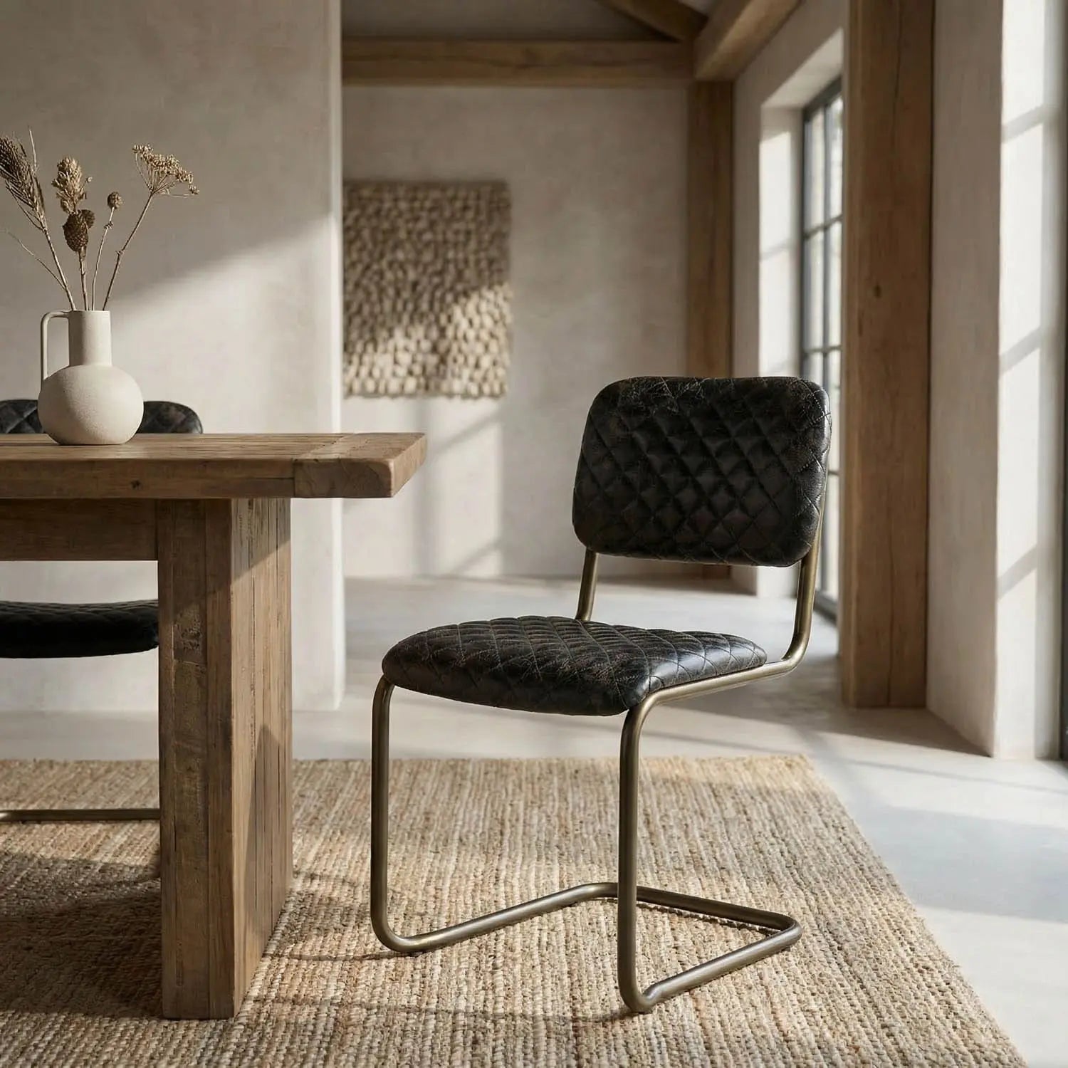 Noir 0037 Dining Chair, Steel And Leather