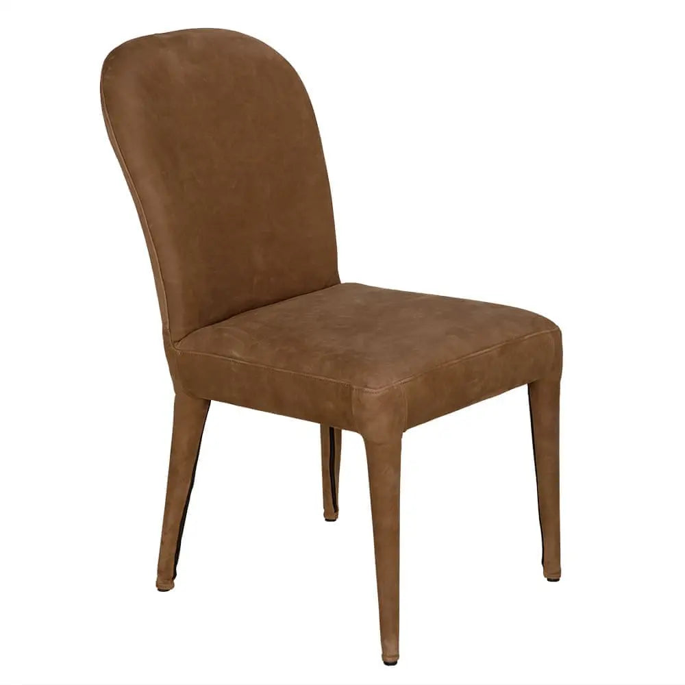 Noir Georgia Dining Chair, Orris Brown Leather