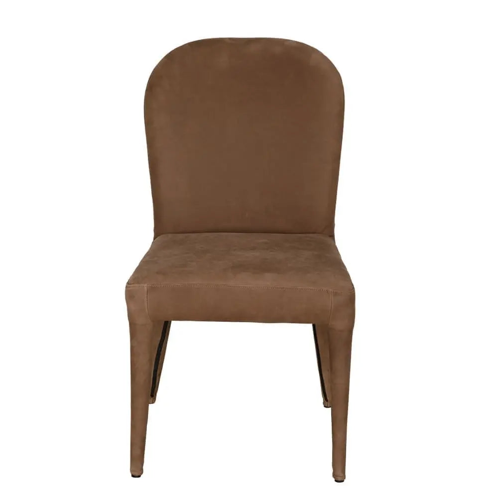 Noir Georgia Dining Chair, Orris Brown Leather