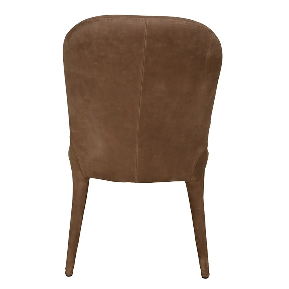 Noir Georgia Dining Chair, Orris Brown Leather