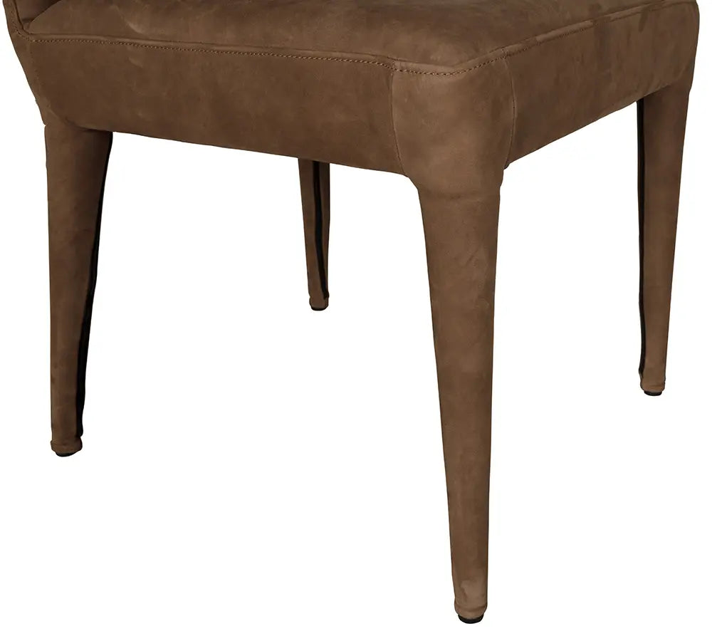 Noir Georgia Dining Chair, Orris Brown Leather