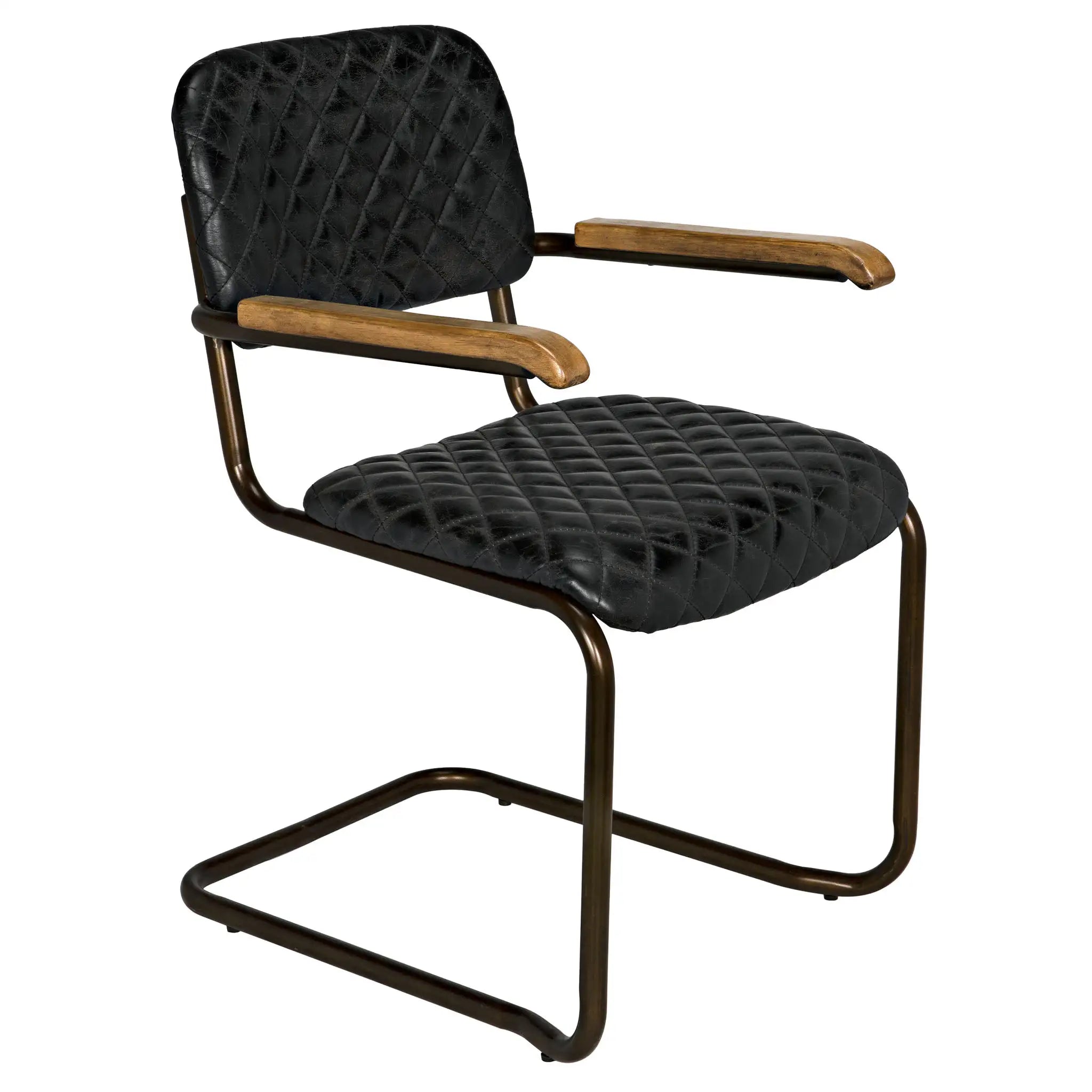 Noir 0045 Arm Chair, Vintage Black Leather