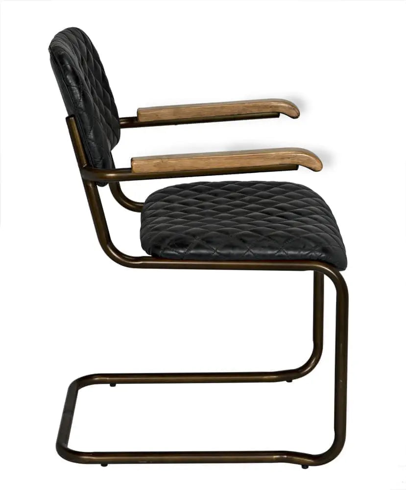 Noir 0045 Arm Chair, Vintage Black Leather
