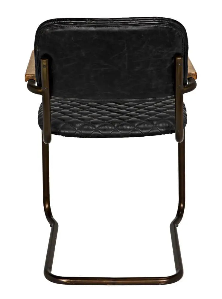 Noir 0045 Arm Chair, Vintage Black Leather