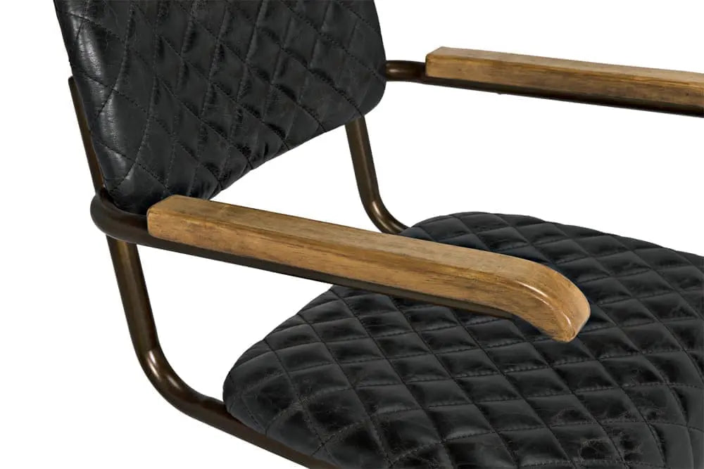 Noir 0045 Arm Chair, Vintage Black Leather