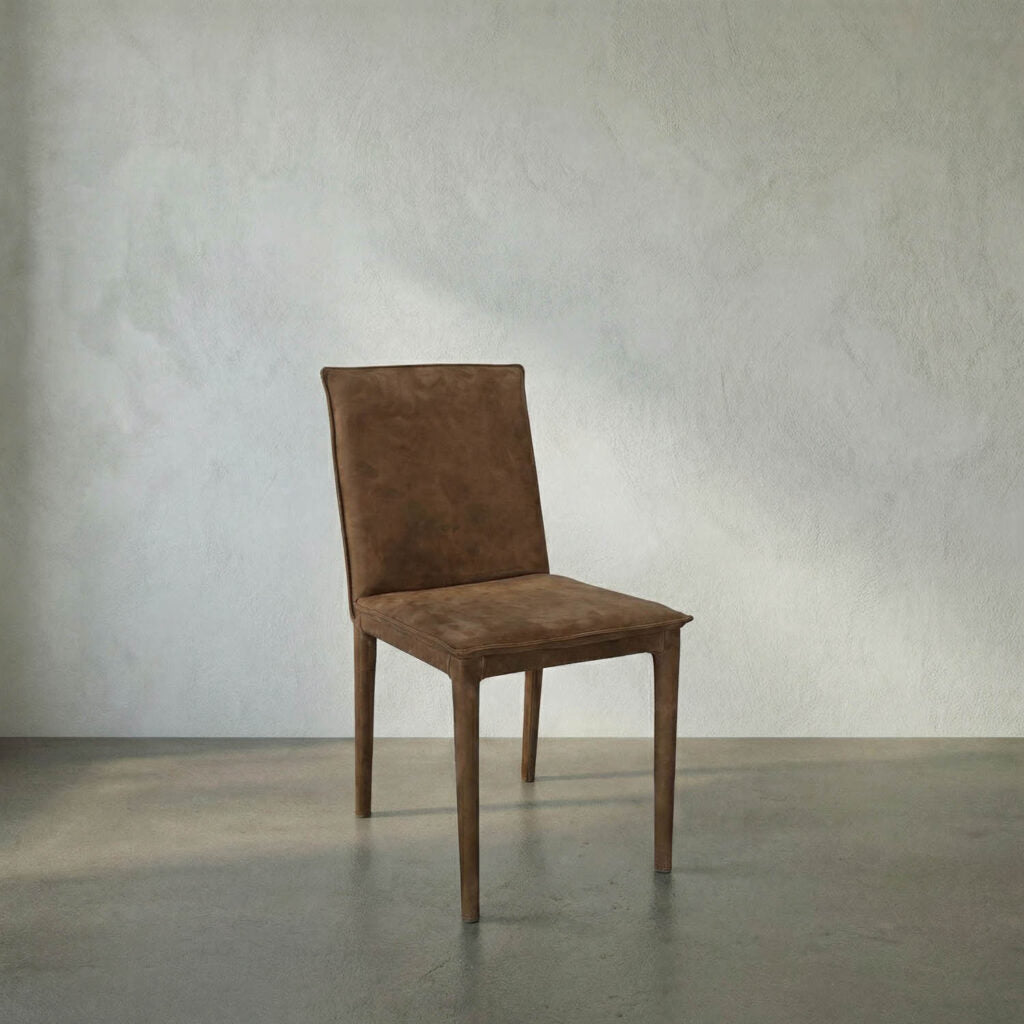 Noir Newton Dining Chair, Brown Leather